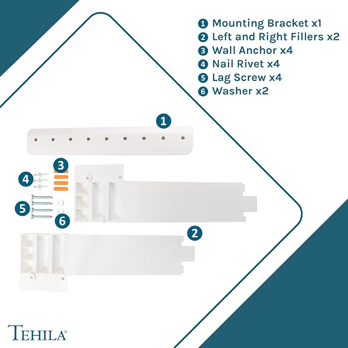 JS Jackson Supplies Tehila White Wall Mounting Kit - Image 9
