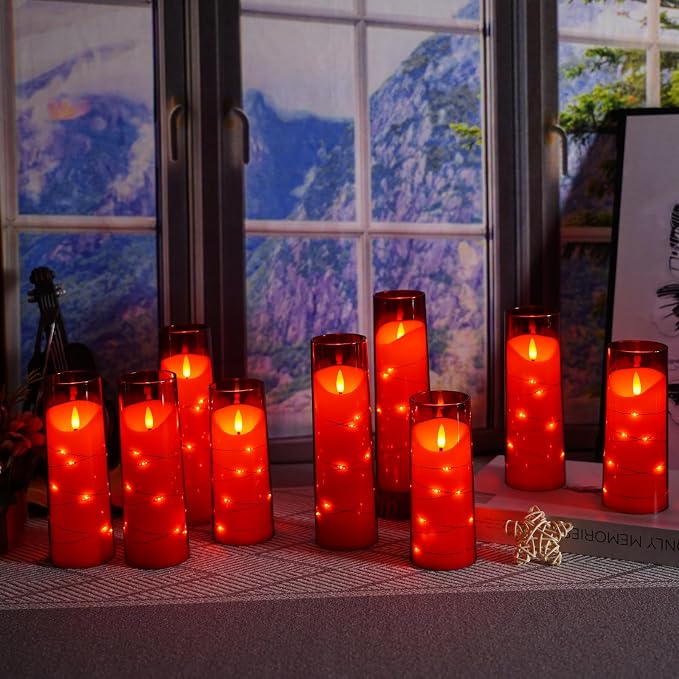 Eebuss Flameless Candles with Embedded Star String, Battery Operated LED Pillar - Image 5