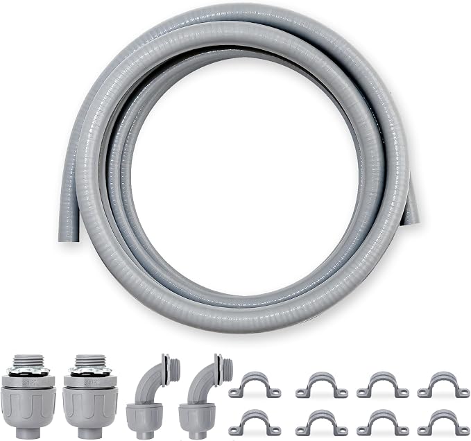 1 inch 10 Foot Liquid-Tight Conduit Kit, Flexible Non Metallic Electrical by Wocloer