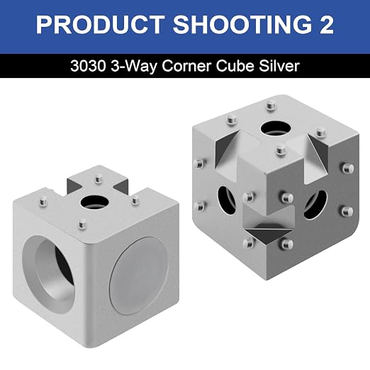 12pcs 3030 3-Way Corner Cube 3030 Extrusion Hardware Silver | T-Slot V-Slot - Image 4