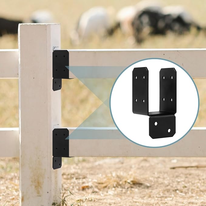 16pcs Black Caps Tie Bracket for 2x4 Post, Post Anchor Connector Carbon Steel - Image 6