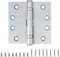 TDCHINGES Heavy Duty Door Hinges Satin Chrome 4.5 Inch x 4 1/2" Square | 1 Pack by TDCHINGES