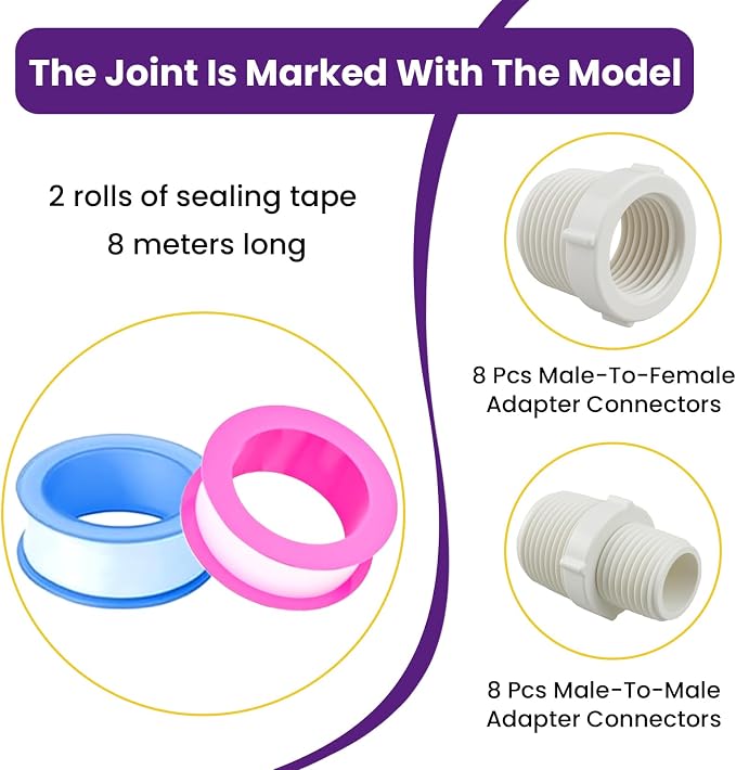 16Pcs PVC Pipe Fittings Reducer Bushing Coupling, 1/2" to 3/4" Male to - Image 5