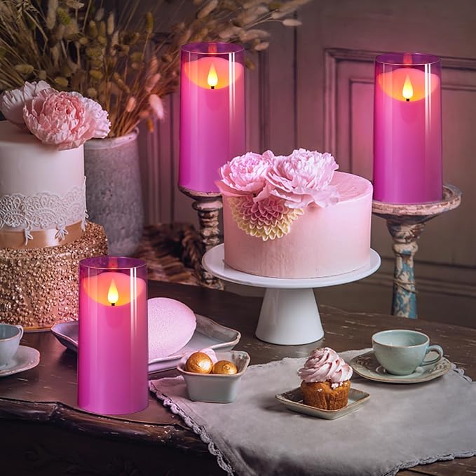 NURADA 3"x6"Flickering Flameless Candles: 3D Wick Unbreakable Acrylic Battery - Image 3