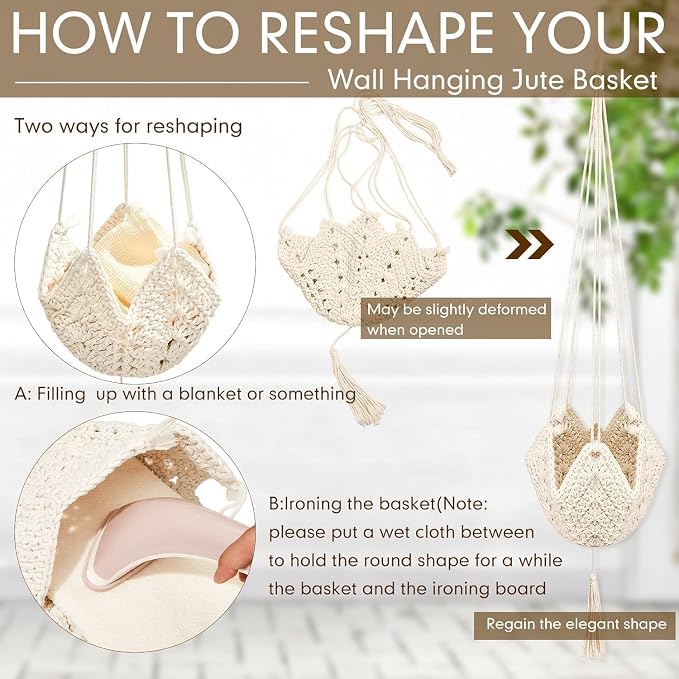 Shappy 1 Pack Boho Macrame Plant Hanger - Image 3