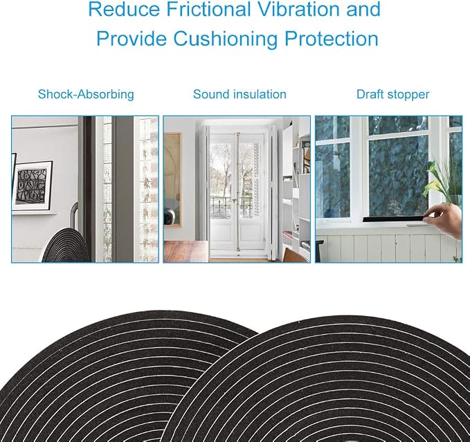 3 Rolls Weather Stripping, 1/4 Inch Wide X 1/8 Inch Thick Foam Seal Tape High - Image 5