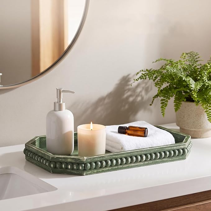Hrastany Green Wood Decorative Tray, Coffee Table Tray - Image 5