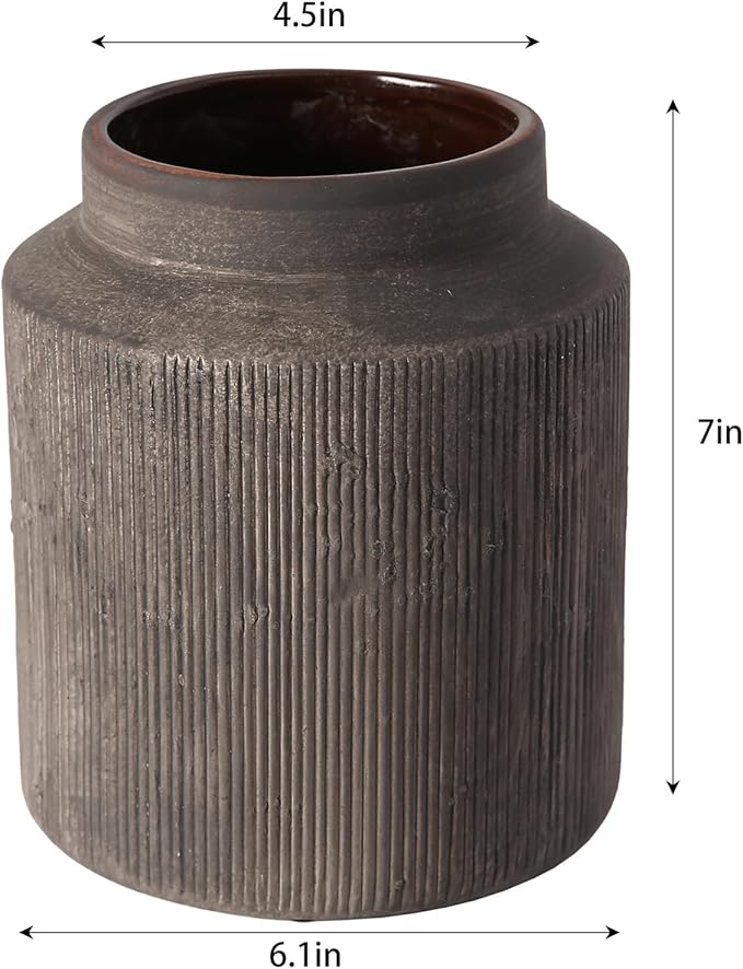 Rustic Vases for Home Decor. Ceramic Vase for Dining Table Decor. Terracotta - Image 2