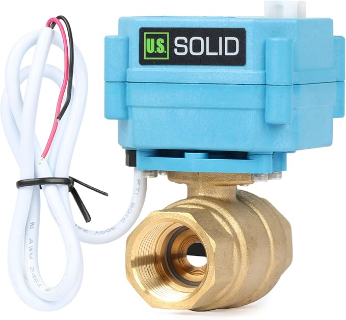 U.S. Solid 3/4inch Brass Motorized Ball Valve, Full Port NPT, IP67 Waterproof - Image 2