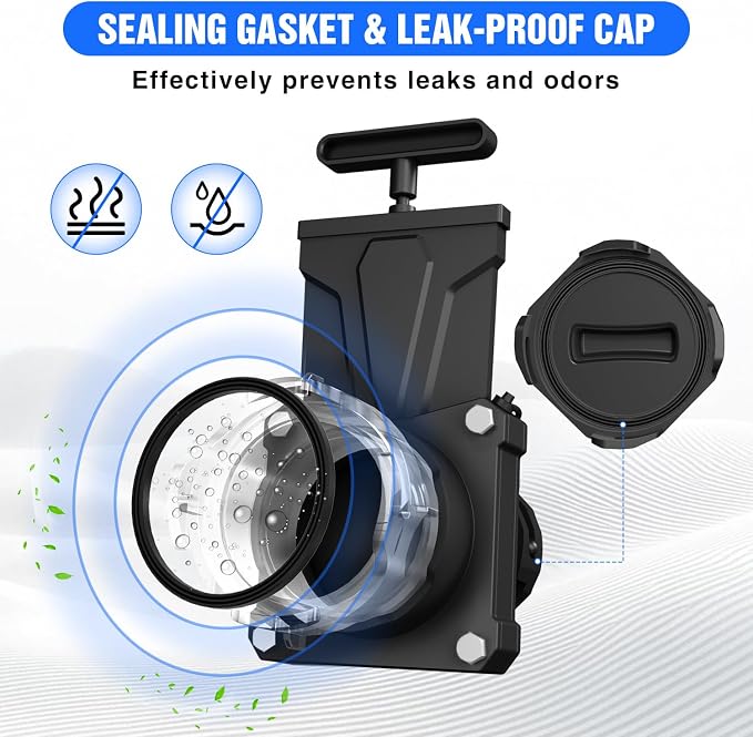 Nilight RV Sewer Valve, Camper Black Tank Gate Valve - Image 4