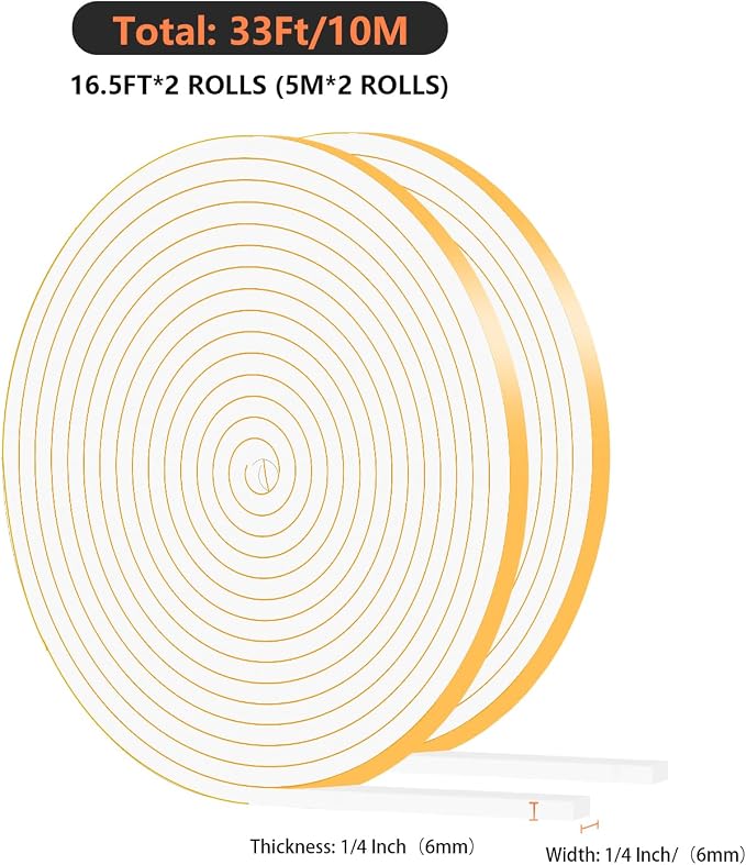 High Density CR Door Seal, for Door and Window, 1/4 in x 1/4 in x 33 Ft | Door - Image 4