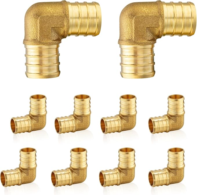 10PACK EFIELD 1-Inch Pex Elbow Barb Crimp Brass Fitting | by EFIELDPEXTUBING