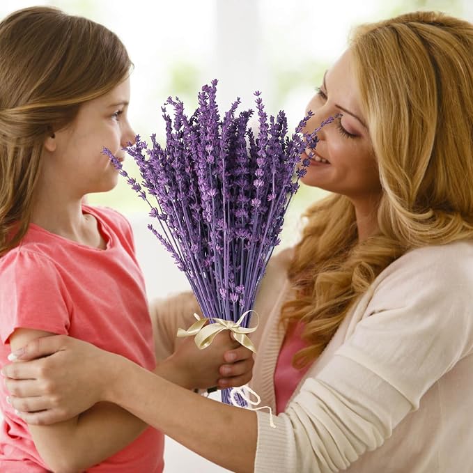 Glicrili Dried Lavender Flowers Real Stems Purple Bouquet - Image 5