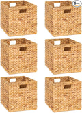 M4DECOR 12 x 12in Water Hyacinth Storage Baskets, Wicker Storage Baskets by M4DECOR
