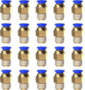 20Pcs 1/4" Tube OD x 1/8 NPT Male Push to Connect Fittings by ROZESAZZ