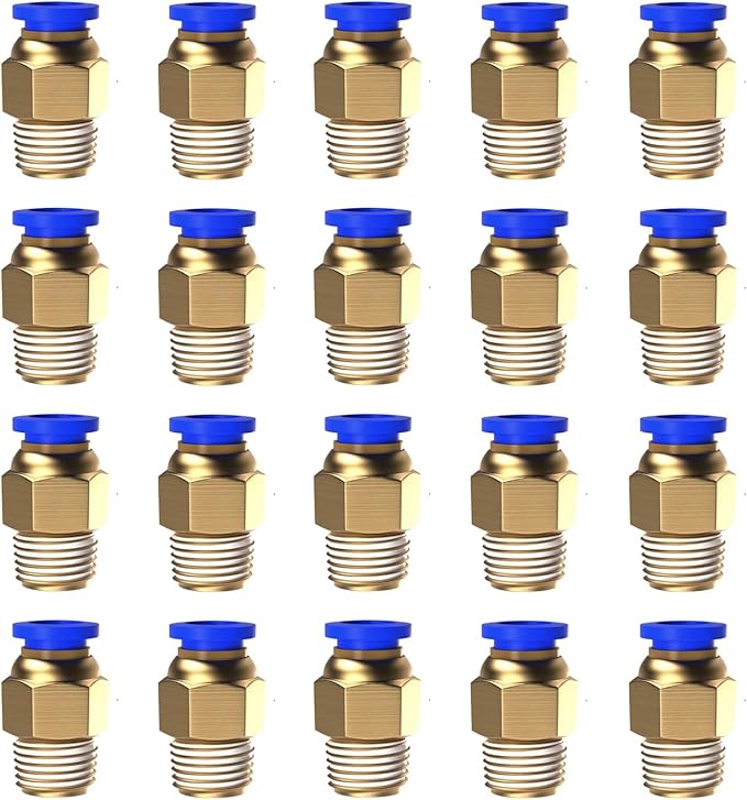 20Pcs 1/4" Tube OD x 1/8 NPT Male Push to Connect Fittings by ROZESAZZ