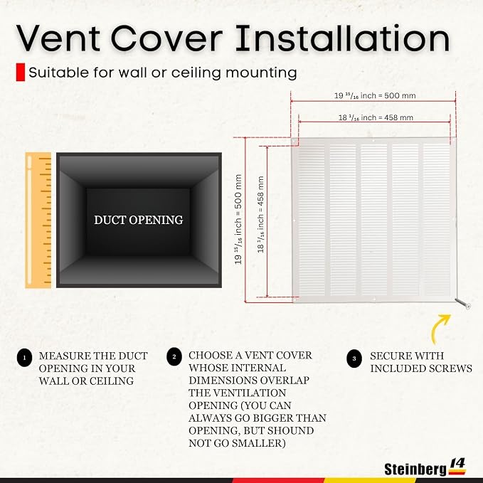Steinberg14 White Vent Cover 18x18 - Image 5