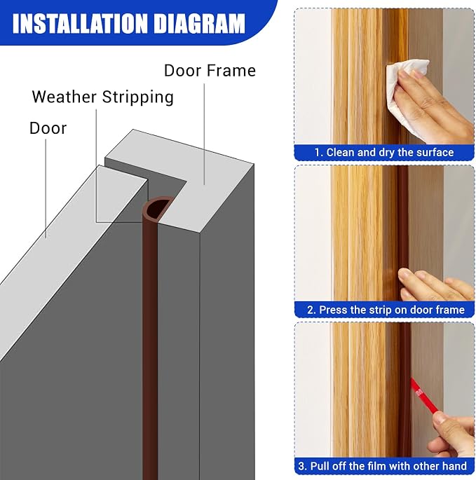 Weather Stripping Door Seal Self Adhesive Weather Strip Silicone D Shaped Door - Image 4