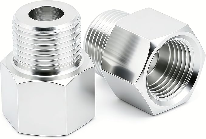 304 Stainless Steel M22*1.5 Female Thread x 3/4" NPT Male Adapter Metric - Image 2