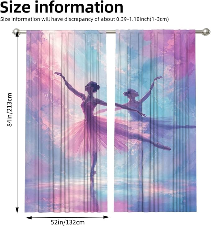 Dreamy Art Decor Window Curtains 2 Panels Set, 52 X 84 Inch Polyester Drapes - Image 3