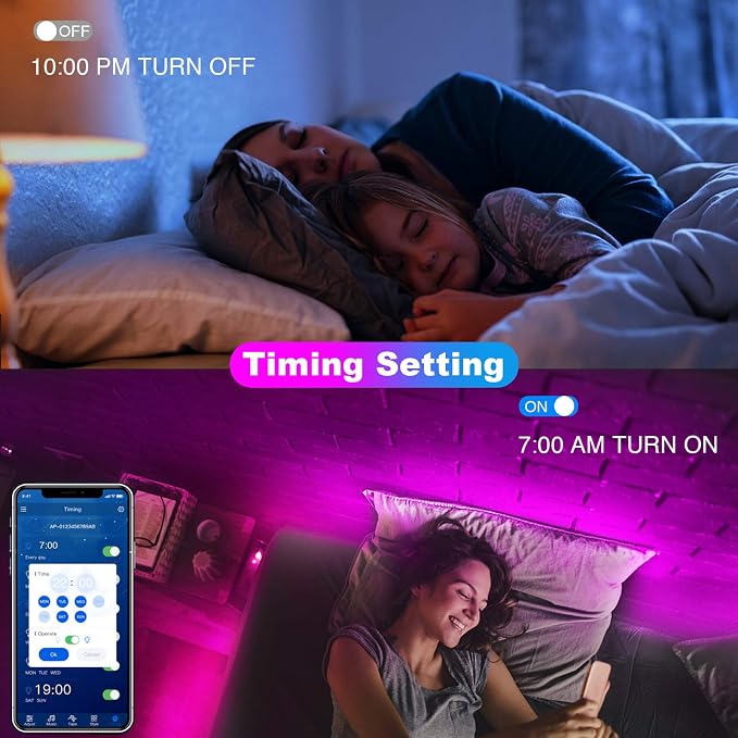 dalattin Bluetooth Led Lights for Bedroom 100ft, Smart Led Strip Lights - Image 5