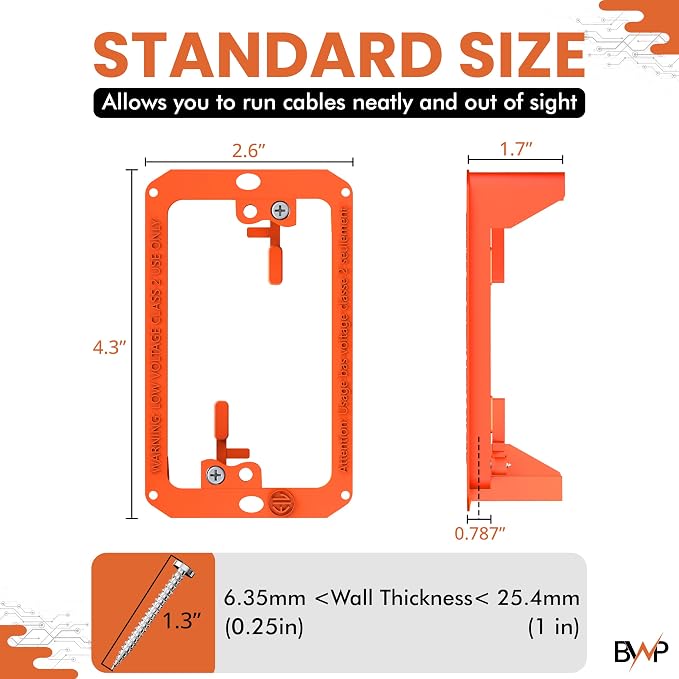 BWP Low Voltage Mounting Bracket 1 Gang, 1 Pack - Image 2