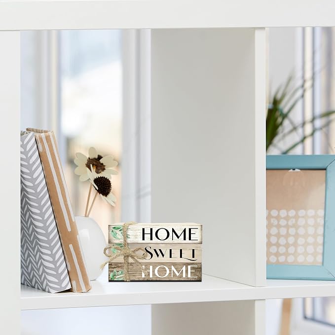 Mini Decorative Books For Home Decor, Small Wood Book Stack For Table Decor - Image 4