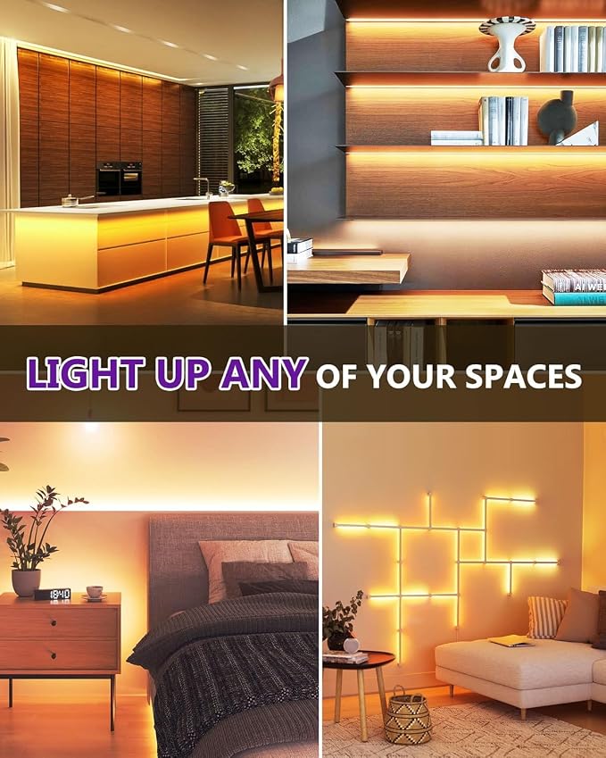 HitLights COB LED Strip Lights Warm White 2700K, 32.8ft 24V Tape, UL Listed | - Image 7