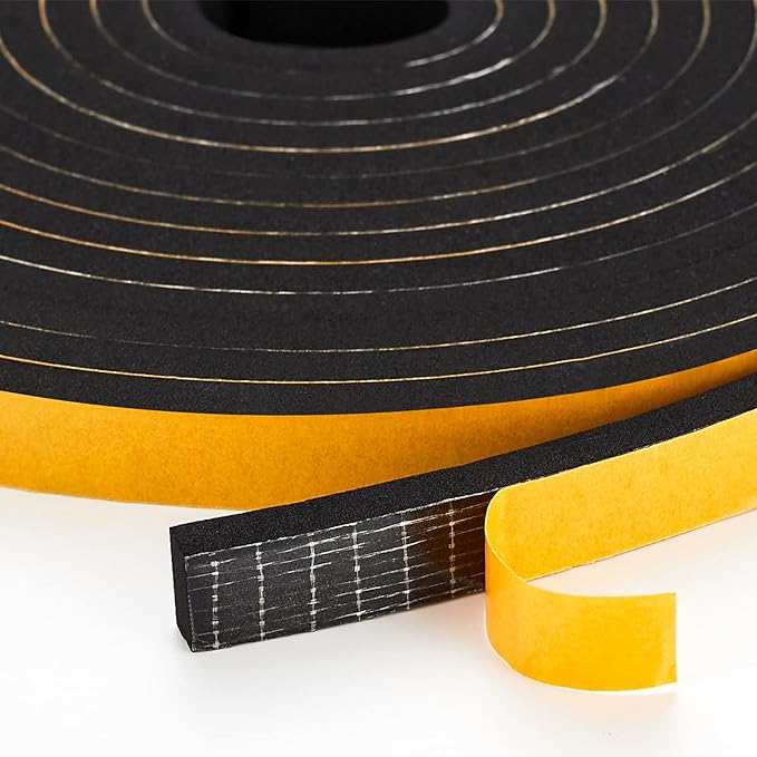 Ravinte Weather Stripping Door Seal, 1 x 1/8" Adhesive Foam Tape, 33 FT | by Ravinte