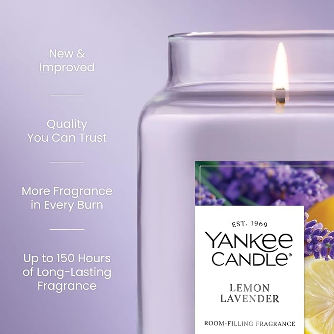 Yankee Candle Lemon Lavender Scented Candle, 22oz Large Jar - Image 3