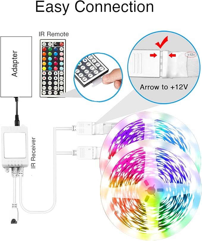 VOLIVO 400FT LED Strip Lights for Bedroom RGB Color Changing | 24-Key IR Remote - Image 8