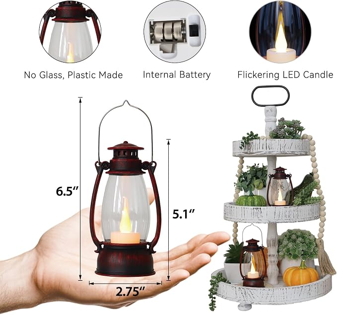 12Pcs Hand-Brushed Red Mini Lanterns - Image 2