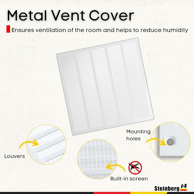 Steinberg14 White Vent Cover 18x18 - Image 2