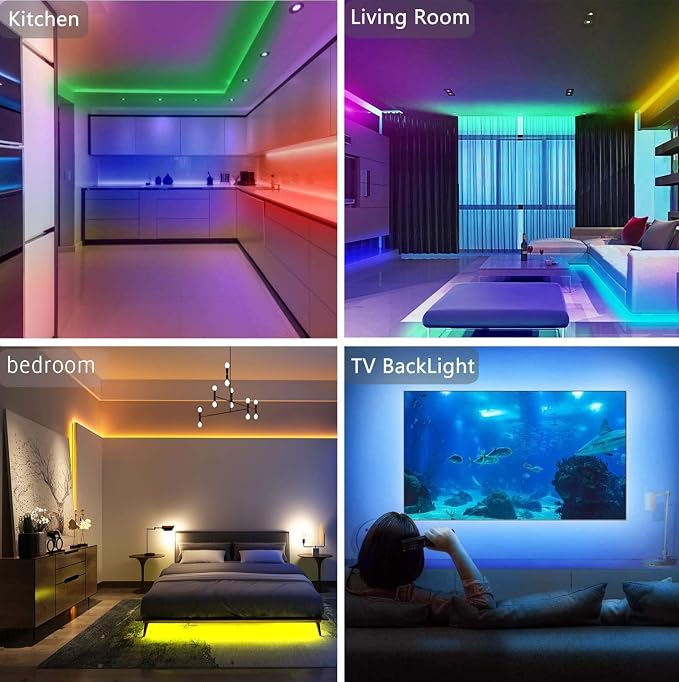 Tenmiro 65.6ft Led Strip Lights, Ultra Long RGB Color Changing LED Light Strips - Image 6
