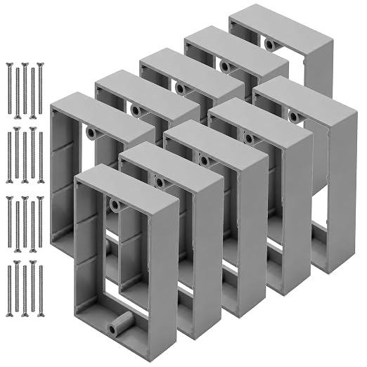 Outlet Box Extender 3/4 Inch, 10 Pack Gray | Includes screws. Fits single gang by YQSIYU