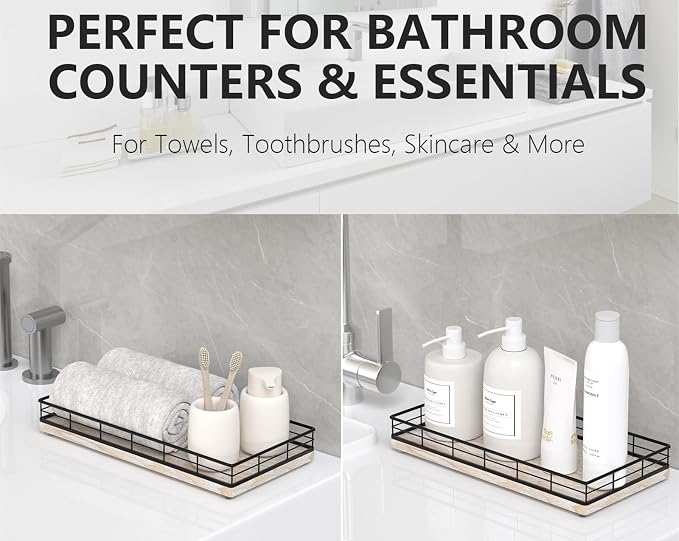 Toilet Paper Basket Organizer, Ash Wood Toilet Tank Tray - Image 4