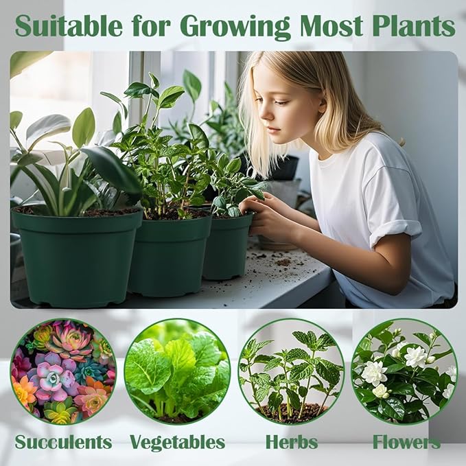 RooTrimmer 15 Pack 4/6/8 Inch Plant Nursery Pots, Sturdy Plant Pots - Image 6