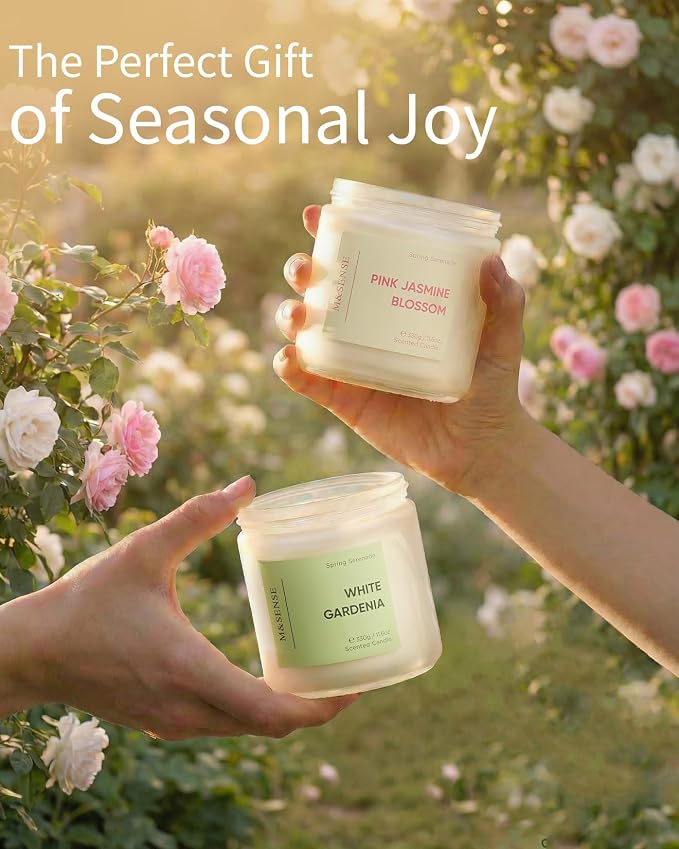 M&SENSE Lilac Wild Rose Scented Candle, 11.6oz 70-Hour Burn Natural Soy Wax | - Image 6