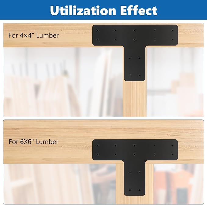8 Pack 12×8 T Post Timber Brackets, Post to Beam Connector | - Image 3
