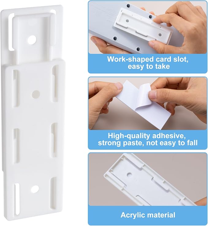 HINZIC 3pcs Self-Adhesive Power Strip Holder, Wall Mount Power Strip Mounting - Image 3
