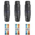3PCS IP68 Waterproof Electrical Cable Connector, Outdoor 3 Way Junction Box by MELIFE