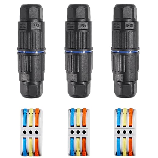 3PCS IP68 Waterproof Electrical Cable Connector, Outdoor 3 Way Junction Box by MELIFE