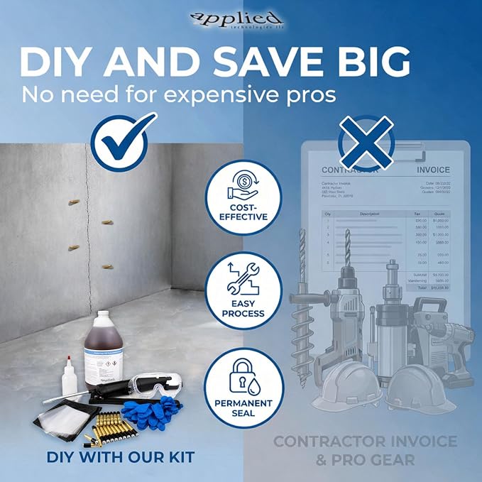 Acta-Leak 10' Foundation Crack Repair Injection Kit, Hydra Stop 300 Expanding - Image 3