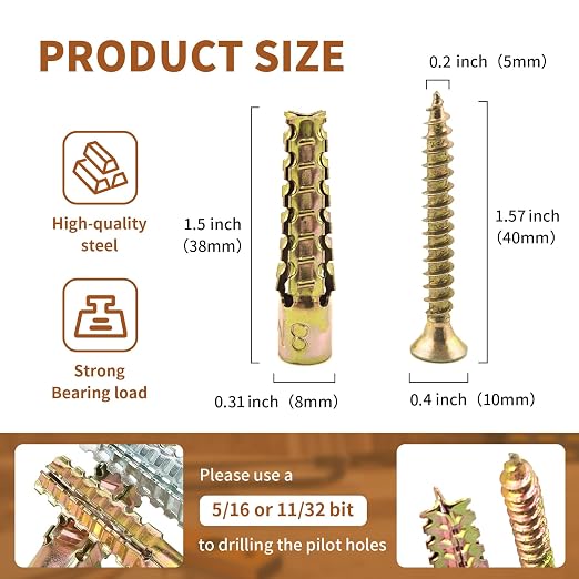 30 Packs Heavy Duty Hollow Wall Anchors - Image 2