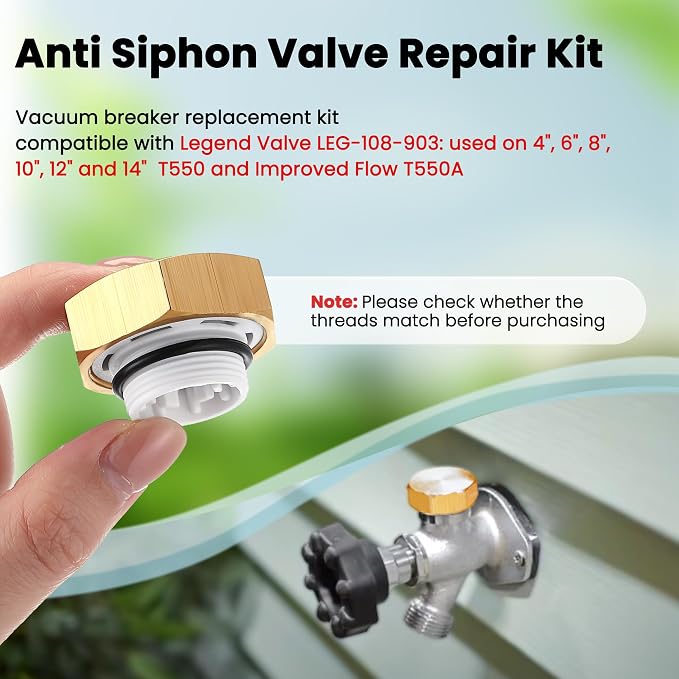 2 Pack Anti Siphon Valve Repair Kit, Vacuum Breaker Fix Set Compatible - Image 3