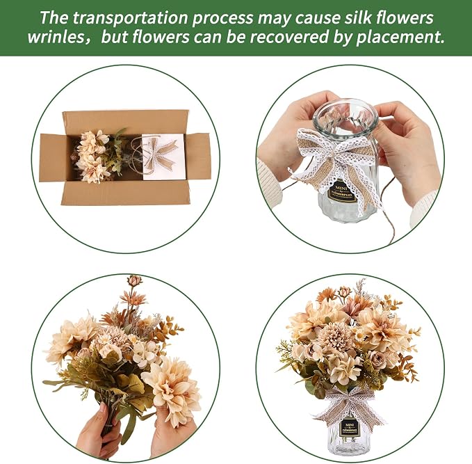 CEWOR Fake Flowers in Vase, Artificial Flowers - Image 7