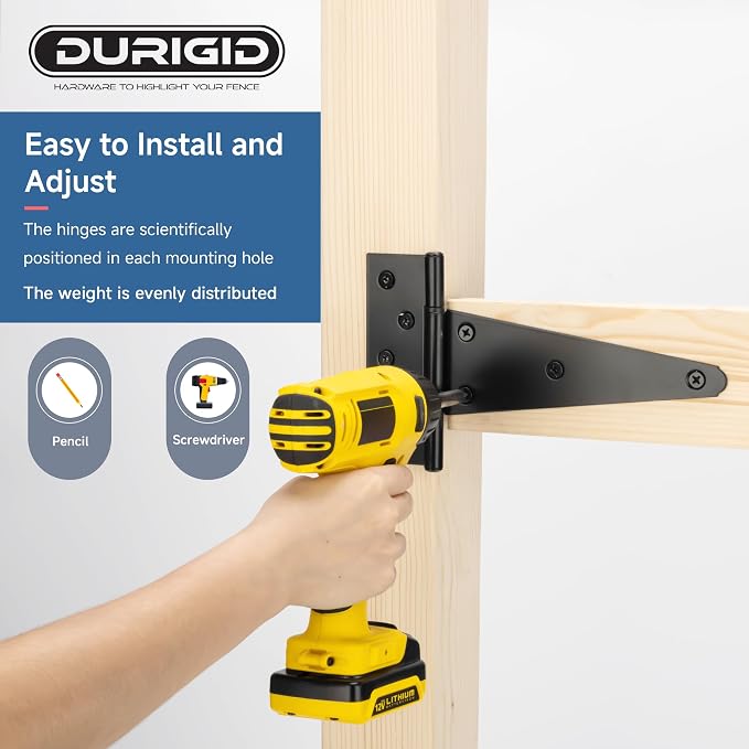 6 Pack 8 Inch T Hinge, Heavy Duty Hinges - Image 5