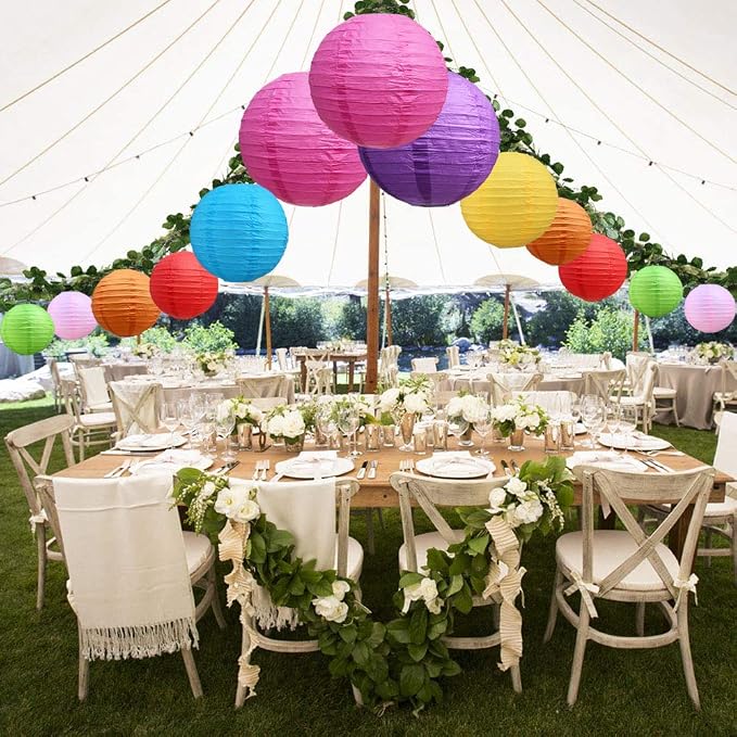 BEISHIDA Multi-Color Paper Lanterns 16Pcs 4/6/8/10 Inch Round Chinese Lamp | - Image 4