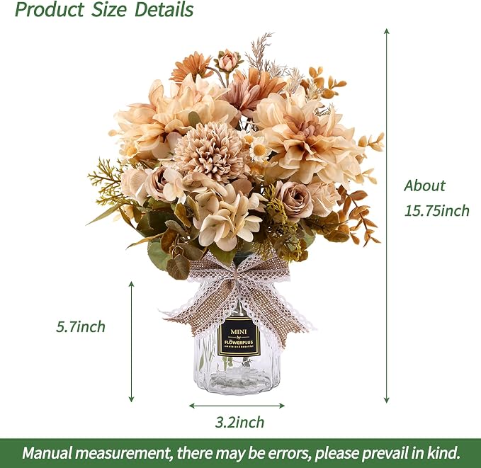 CEWOR Fake Flowers in Vase, Artificial Flowers - Image 2