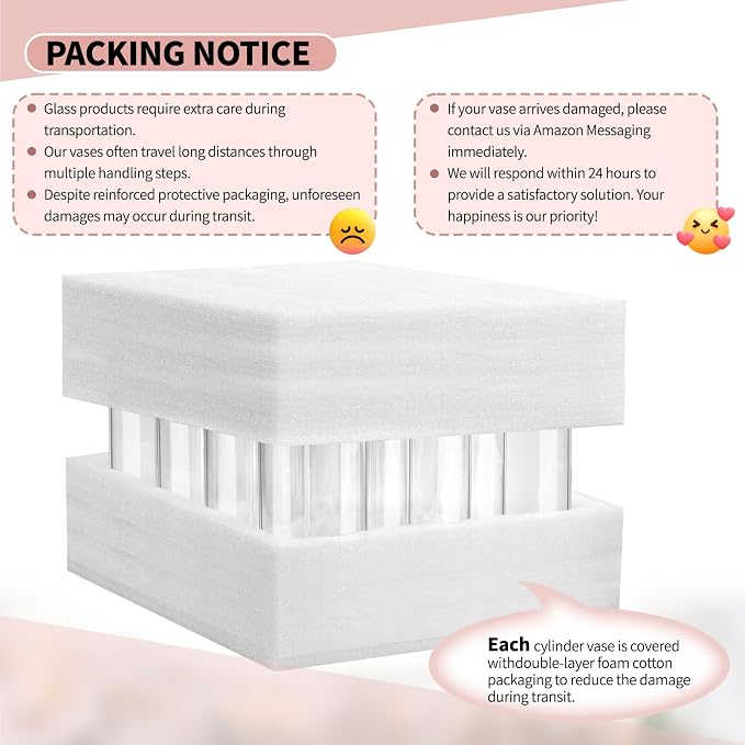 12Pack Glass Cylinder Vases for Centerpieces 6 Inch, Flower Vase for Wedding - Image 5